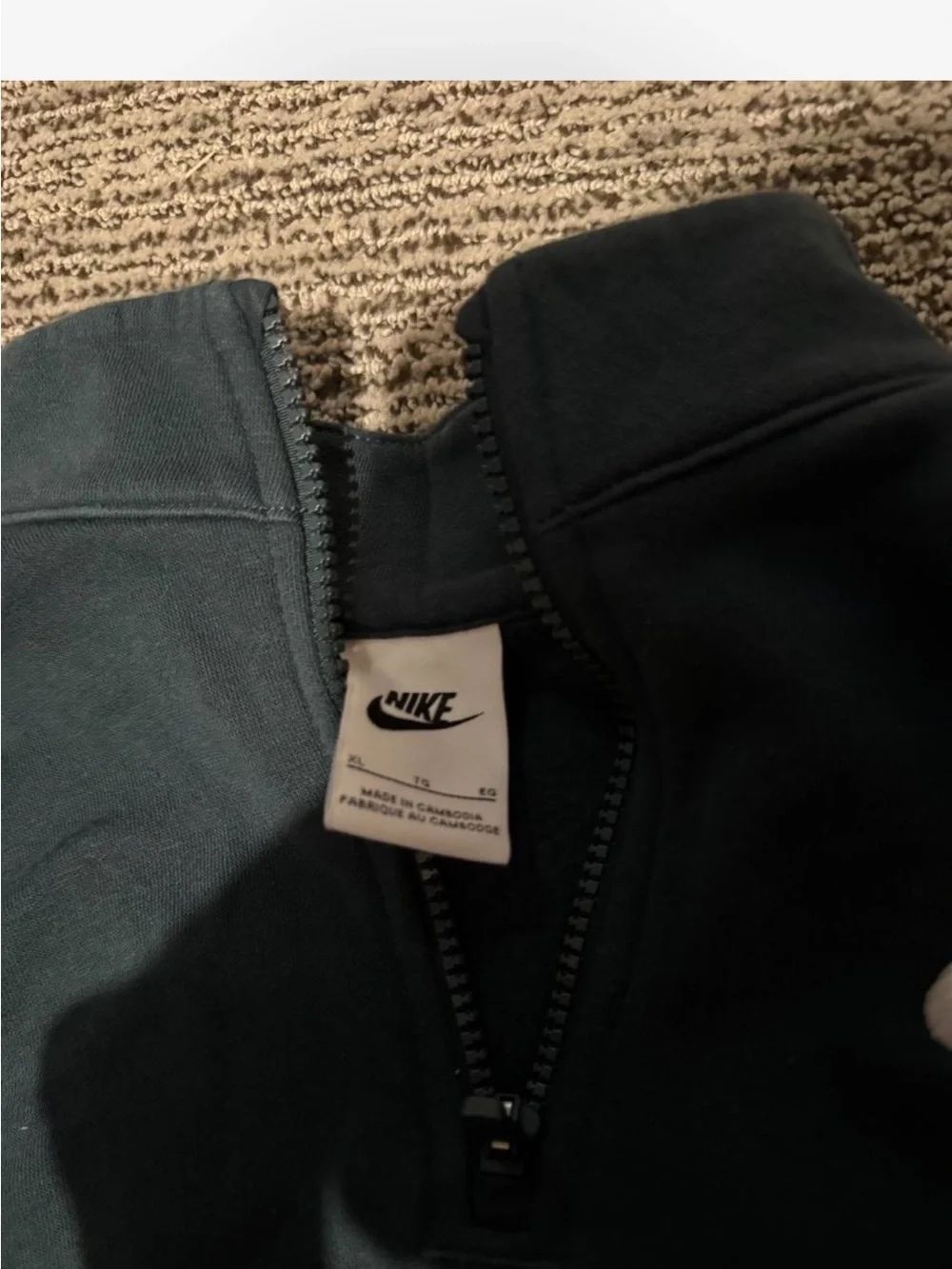 Nike Kids Black Half-Zip Teddy Pullover Jacket